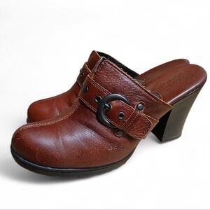 B.O.C. Women's Size 8 Dark Brown Leather Heeled Mules